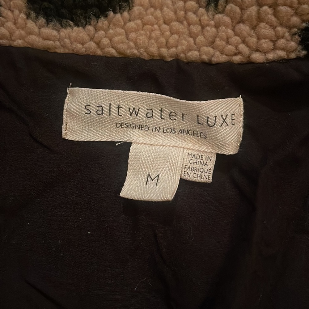 Saltwater Luxe Ciara Teddy Jacket Full Zipper Leopard Print Medium - Picture 6 of 8
